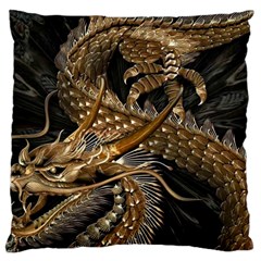 Japanese Dragon Pentagram Large Cushion Case (one Side) by Perong