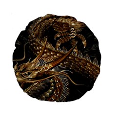 Japanese Dragon Pentagram Standard 15  Premium Round Cushions by Perong