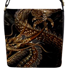 Japanese Dragon Pentagram Flap Closure Messenger Bag (s) by Perong