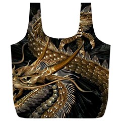 Japanese Dragon Pentagram Full Print Recycle Bag (xl) by Perong