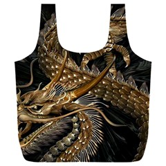 Japanese Dragon Pentagram Full Print Recycle Bag (xxl) by Perong