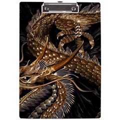 Japanese Dragon Pentagram A4 Acrylic Clipboard by Perong