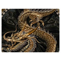 Japanese Dragon Pentagram Premium Plush Fleece Blanket (extra Small) by Perong