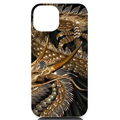 Japanese Dragon Pentagram Iphone 14 Black Uv Print Case by Perong