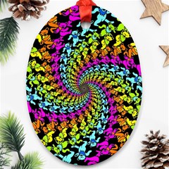 3d Grateful Dead 90 s Neon Dancing Bears Ornament (oval) by Perong