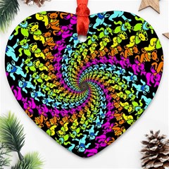 3d Grateful Dead 90 s Neon Dancing Bears Ornament (heart)