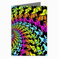 3d Grateful Dead 90 s Neon Dancing Bears Greeting Cards (pkg Of 8) by Perong