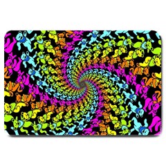 3d Grateful Dead 90 s Neon Dancing Bears Large Doormat by Perong