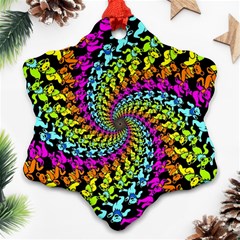 3d Grateful Dead 90 s Neon Dancing Bears Snowflake Ornament (two Sides)