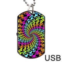 3d Grateful Dead 90 s Neon Dancing Bears Dog Tag Usb Flash (one Side)