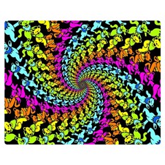 3d Grateful Dead 90 s Neon Dancing Bears Two Sides Premium Plush Fleece Blanket (teen Size) by Perong