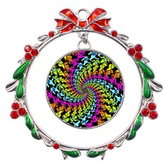 3d Grateful Dead 90 s Neon Dancing Bears Metal X mas Wreath Ribbon Ornament by Perong