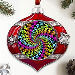 3d Grateful Dead 90 s Neon Dancing Bears Metal Snowflake And Bell Red Ornament