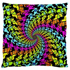 3d Grateful Dead 90 s Neon Dancing Bears 16  Baby Flannel Cushion Case (two Sides)