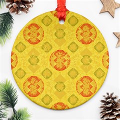 Art Pattern Design Background Round Ornament (two Sides)