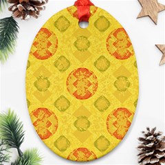 Art Pattern Design Background Oval Ornament (two Sides)