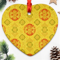 Art Pattern Design Background Heart Ornament (two Sides)