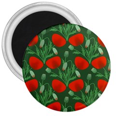 Poppy Fierce Wolf Poppies Bud 3  Magnets by Perong