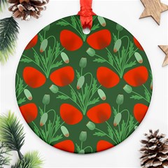 Poppy Fierce Wolf Poppies Bud Ornament (round) by Perong