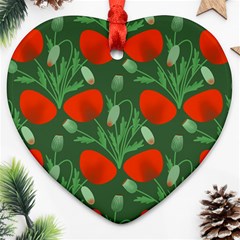 Poppy Fierce Wolf Poppies Bud Ornament (heart)