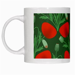 Poppy Fierce Wolf Poppies Bud White Mug by Perong