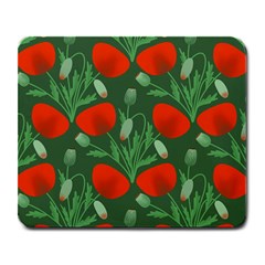 Poppy Fierce Wolf Poppies Bud Large Mousepad by Perong