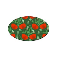 Poppy Fierce Wolf Poppies Bud Sticker (oval)