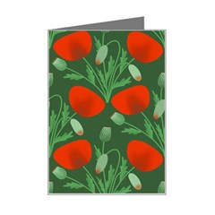 Poppy Fierce Wolf Poppies Bud Mini Greeting Card by Perong