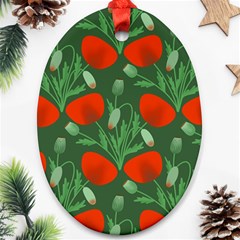 Poppy Fierce Wolf Poppies Bud Oval Ornament (two Sides)