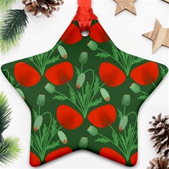 Poppy Fierce Wolf Poppies Bud Star Ornament (two Sides)