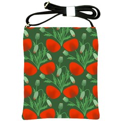 Poppy Fierce Wolf Poppies Bud Shoulder Sling Bag by Perong