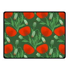 Poppy Fierce Wolf Poppies Bud Fleece Blanket (small) by Perong