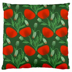 Poppy Fierce Wolf Poppies Bud Large Cushion Case (two Sides) by Perong