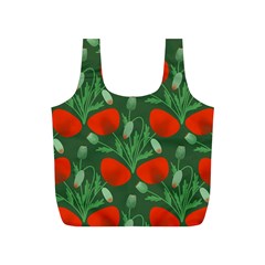 Poppy Fierce Wolf Poppies Bud Full Print Recycle Bag (s) by Perong