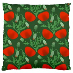 Poppy Fierce Wolf Poppies Bud Large Premium Plush Fleece Cushion Case (one Side) by Perong