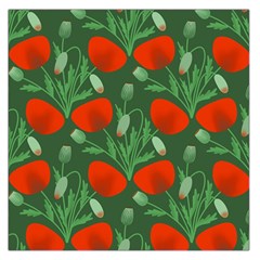 Poppy Fierce Wolf Poppies Bud Square Satin Scarf (36  X 36 ) by Perong