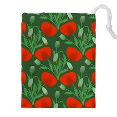 Poppy Fierce Wolf Poppies Bud Drawstring Pouch (4xl) by Perong