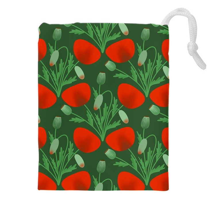 Poppy Fierce Wolf Poppies Bud Drawstring Pouch (4XL)