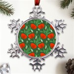 Poppy Fierce Wolf Poppies Bud Metal Large Snowflake Ornament Front