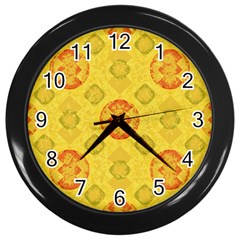 Art Pattern Design Background Wall Clock (black) by Perong