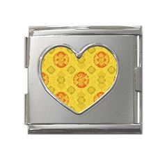 Art Pattern Design Background Mega Link Heart Italian Charm (18mm)