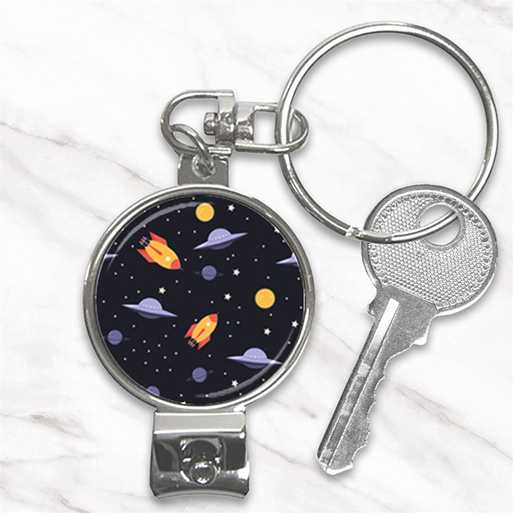 Cosmos Rocket Spaceship Ufo Nail Clippers Key Chain