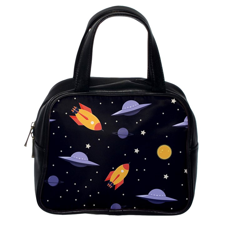 Cosmos Rocket Spaceship Ufo Classic Handbag (One Side)