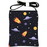 Cosmos Rocket Spaceship Ufo Shoulder Sling Bag Front