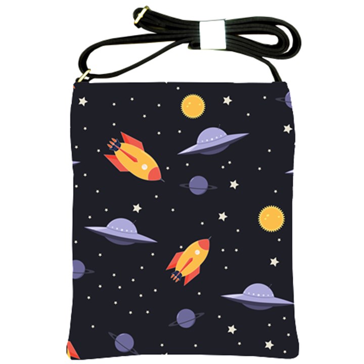 Cosmos Rocket Spaceship Ufo Shoulder Sling Bag