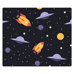 Cosmos Rocket Spaceship Ufo Two Sides Premium Plush Fleece Blanket (Kids Size) 50 x40  Blanket Back