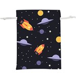 Cosmos Rocket Spaceship Ufo Lightweight Drawstring Pouch (XL) Front