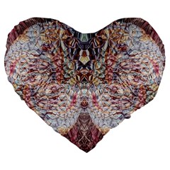 Stitches Blend Large 19  Premium Heart Shape Cushions by kaleidomarblingart