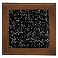 Enigmatic Demon Black And White Pattern Framed Tile by dflcprintsclothing