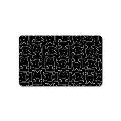 Enigmatic Demon Black And White Pattern Magnet (name Card) by dflcprintsclothing